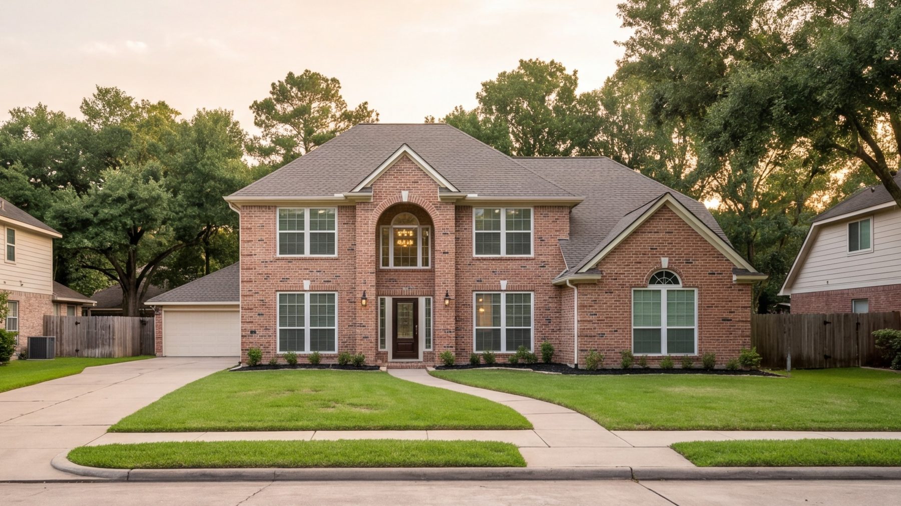 Brick home in southwest Houston with new windows and front yard